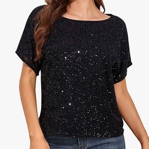 DKNY Ladies black party top, M